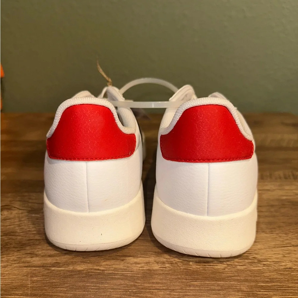 Adidas White and Navy Sneakers with Red Accent - Picture 4 of 7